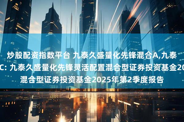 炒股配资指数平台 九泰久盛量化先锋混合A,九泰久盛量化先锋混合C: 九泰久盛量化先锋灵活配置混合型证券投资基金2025年第2季度报告