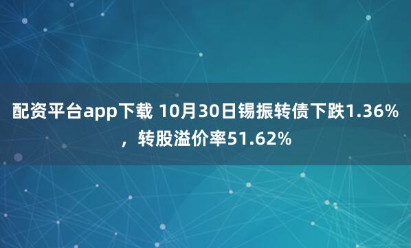 配资平台app下载 10月30日锡振转债下跌1.36%，转股溢价率51.62%