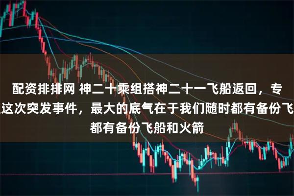 配资排排网 神二十乘组搭神二十一飞船返回，专家：处理这次突发事件，最大的底气在于我们随时都有备份飞船和火箭